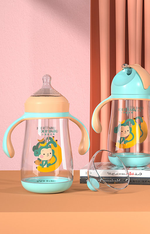 2款母婴卡通玻璃奶瓶水杯杯子c4d模型场景OC渲染建模工程源文件.jpg